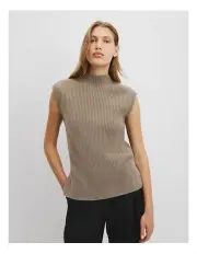[Country Road] Roll Neck Knit Vest in Dove