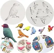 Polymer Clay Moulds, Fondant Moulds, FCKEMLDS Bird Silicone Molds For Cake Decoration, Cupcake Topper, Chocolate Candy, Gum Paste, Set of 2