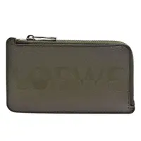 在飛比找momo購物網優惠-【LOEWE 羅威】經典品牌LOGO小牛皮拉鍊卡夾/零錢包(