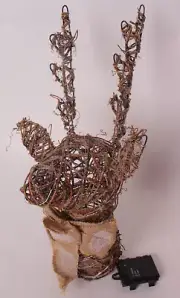 Pottery Barn Lit Burlap Buck Tree Topper, Christmas, woodland, deer