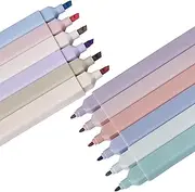 12 Pack Aesthetic Cute Double Head Highlighters Assorted Colors Bible Highlighters Pens With Soft Chisel Tip Pastel Highlighters Marker Pens For Journaling Note School Office Supplies