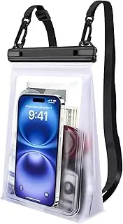 PEDVSTY Large Waterproof Phone Pouch [with Sealing Strip], Cell Phone Dry Bag for iPhone 16 15 14 13 Pro Max Galaxy S25 S24 S23 S22 All Devices, Floating Water Proof Bag for Beach Water Park White