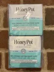 2x the Honey Pot ORGANIC Super Herbal-Infused Pads with Wings 16 count