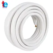 White Pipe Install Kit For Mini Split Heat Pump Systems 50 Feet 1/4" - 3/8" Dia