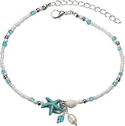 BESTYASH Beach Anklet Foot Chain Sea Star Shell Anklet Ankle Bracelets Jewelry Adjustable