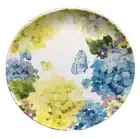 Set Of 4 Shabby Chic Blue Butterfly Hydrangea MELAMINE Dinner Plate Set Floral
