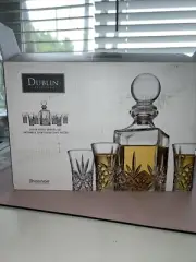 GODINGER Dublin Crystal 7 Piece Spirits Decanter & Shot Glass Set (FC5)