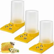 Bee Feeder Equipment Bee Hive Beekeeping Equipment Bees Plastic Bowl for Bee Drinker Yellow Nest Design Fountain Automatic Bee Drinker 3 Piece