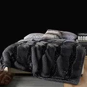 UGFJMN Premium Luxury Fuzzy Animal Skin Faux Fur Throw Blanket, High-end Reversible Cozy Thick Wolf Fluffy Fox Blankets for Couch, Soft Warm Gray Bear Furry Blanket for Winter(200 * 230cm，6kg)