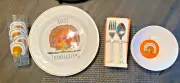 Snoopy Pottery Barn plate cup Bowl Utensil Peanuts Thanksgiving Party kid SET 16