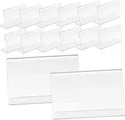 30pcs Clear Table Sign Holders Slanted Design Table Card Displays for Weddings Restaurants Trade Shows Easy Insertion Compact Tabletop Label Holders