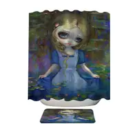 Art Painting Alice in Monet's Water Lilies Shower Curtain
