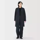 MUJI Womens Organic Cotton Kapok Denim Coat Dark Navy FedEx