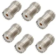 SO239 Barrel Connector, 6-Pack PL259 Coupler UHF Female to Female RF Adapter ...