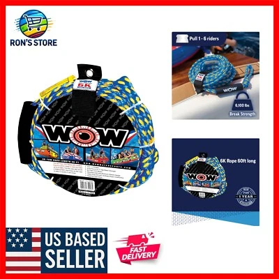 Floating Foam Buoy Tow Rope - 6100lb, 60ft for Safe Water Towing Enjoyment
