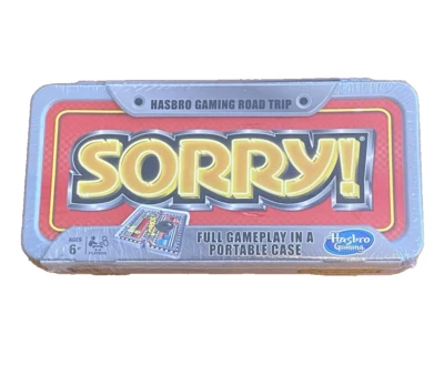 Sorry! Classic Hasbro Game Road Trip Travel Edition Portable Case SEALED