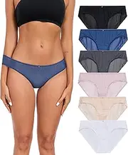 [ANLIQI] Womens Bikini Panties Packs Quick Dry Underwear Travel Hipster Nylon Thin&Lightweight Comfy Underpants for Ladies