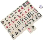 KOMBIUDA Travel-Friendly Mini Mahjong Compact Tiles Portable Game Lightweight Set for Easy to Store