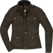 Buxton II Ladies Olive Waxed Motorcycle Jacket