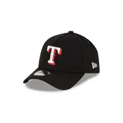 Texas Rangers Black with Official Team Colours Logo 9FORTY A-Frame Snapback