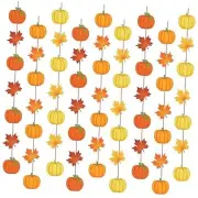 9 Pcs Thanksgiving Hanging Decorations Maple Leaf Garland Banner Thanksgiving