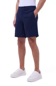 Bugatchi Seersucker Elastic Waist Shorts in Navy at Nordstrom, Size Medium