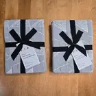WEST ELM TEXTURED COTTON LINEN KING SHAM SET OF 2 ~ GRAY