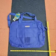 Bleachers Blue Canvas Portfolio Art Bag Shoulder Strap 17x12" Carrying Case V7b