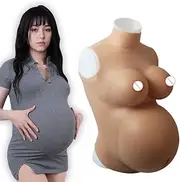 [Oppaionaho] Crossdresser Breastplate D cup Silicone Fake Pregnant Belly DlY Inflatable for Movie Props Cosplay