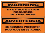 OSHA WARNING: EYE PROTECTION REQUIRED | Adhesive Vinyl Sign Decal
