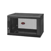 APC NetShelter WX AR106SH4 6U Wall Mountable Rack Cabinet for Networking, Airflow System - 482.60 mm Rack Width x 329 mm Rack Depth - Black - 90.91 kg