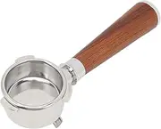 Stainless Steel Double Spouts Portafilter, 54mm Espresso Bottomless Portafilter, 3 Ear Handle Compatible for Breville 870 880 Filter Basket Coffee Machine Accessories (A Rosewood)