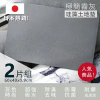 在飛比找momo購物網優惠-【Made in Taiwan】外銷日本-極簡霧灰珪藻土地墊