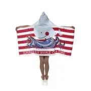 Kids Hooded Bath Towel Soft Absorbent Cotton Bathroom, Beach, Pool Whale Towel