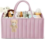 HITOUR Nappy Caddy Organiser Stylish Diaper Storage Basket Perfect for Baby S...