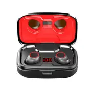 X10 TWS Noise Cancelling Wireless Stereo bluetooth 5.0 Earphone Touch IPX7 Waterproof Sports Headset with Dual HD Mic BLACK RED COLOR
