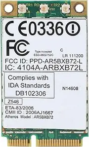 Band Network Card, 2.4G & 5.8G Network Card AR5BXB72 300M Mini-PCI-E Band Network Card for/IBM / 42T0825