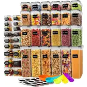 42 Pack Airtight Food Storage Containers with Lids - BPA Free Clear Pantry Organizers