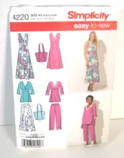 Simplicity Easy-To-Sew 4220 Skirt, Pants, Dress & Bag Misses' 8-16 Pattern Uncut
