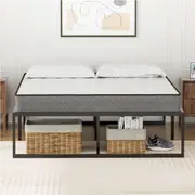 Advwin Bed Frame Double Bed Base 41cm Height Metal Bed Frames Mattress Base Support Black