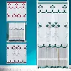 Window Drape Lily Embroidery Anti-mosquito Window Drape Privacy Divider Curtain