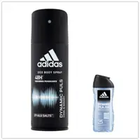 在飛比找蝦皮購物優惠-Adidas男用體香噴霧--青春活力(150ml)*1+沐浴