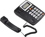 Desktop Corded landline Phone with Big Buttons, Suitable for The Elderly, Featuring an LCD Display. (Black)