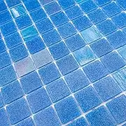 AO Tiles 10 Sheets Glass Mosaic Tiles, Molten Glass Tile, 300mm x 300mm Pool Tile, Splashback/Feature Wall for Kitchen Bathroom Shower (Albany Winter Blues, 0.9 Sq.m)