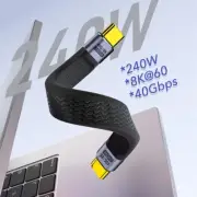 Short USB C To USB C Cable USB 4.0 40Gbps Data Cable Flat FPC Design Supporting