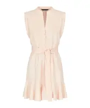 tied-waist peplum-hem dress US6,US4,US2,US8 Nude