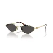 MIU MIU MU 56ZS ZVN5S0 Gold Dark Grey Lens Women Sunglasses AUTHENTIC