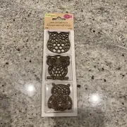 Crafters Square Laser Cut Kraft Icons Owls 1 pack 6 Pieces in Each Pack - New