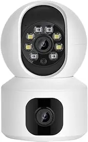 8MP WiFi IP Camera Dual Lens Baby Monitor Color Night Vision Human Automatic Tracking Video Smart Home Surveillance Camera(US Plug,4MP 2.4g)