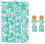 Briartw 10 Sheets Polymer Clay Transfer Paper - Per Sheet 5.82 X 3.93 Inch Water-Soluble Transfer Sheets for DIY Clay Jewelry Making Disposable Stickers - Teal Scribble Pattern